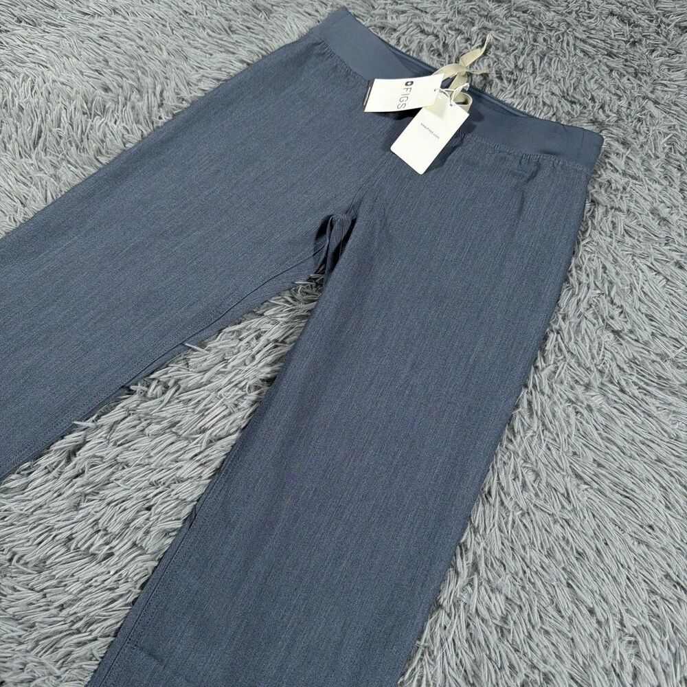 Figs Pants Extra Small Blue Livingston High Waisted Scrub Straight Leg Womens
